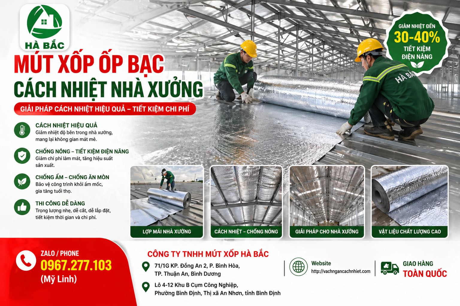 Xốp bạc cách nhiệt nhà xưởng