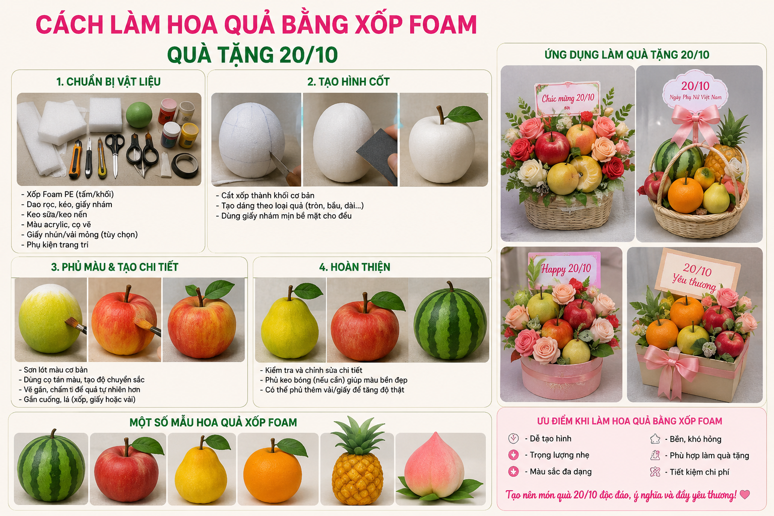 ứng dụng xốp foam làm quà tặng 20-10