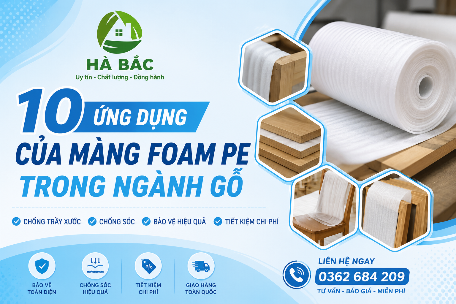Màng foam PE trong ngành gỗ