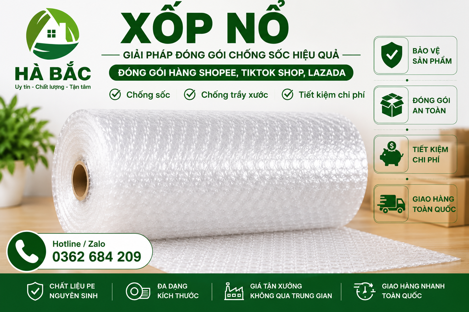 Xốp nổ đóng gói hàng Shopee, TikTok Shop, Lazada – Giải pháp chống sốc tiết kiệm chi p