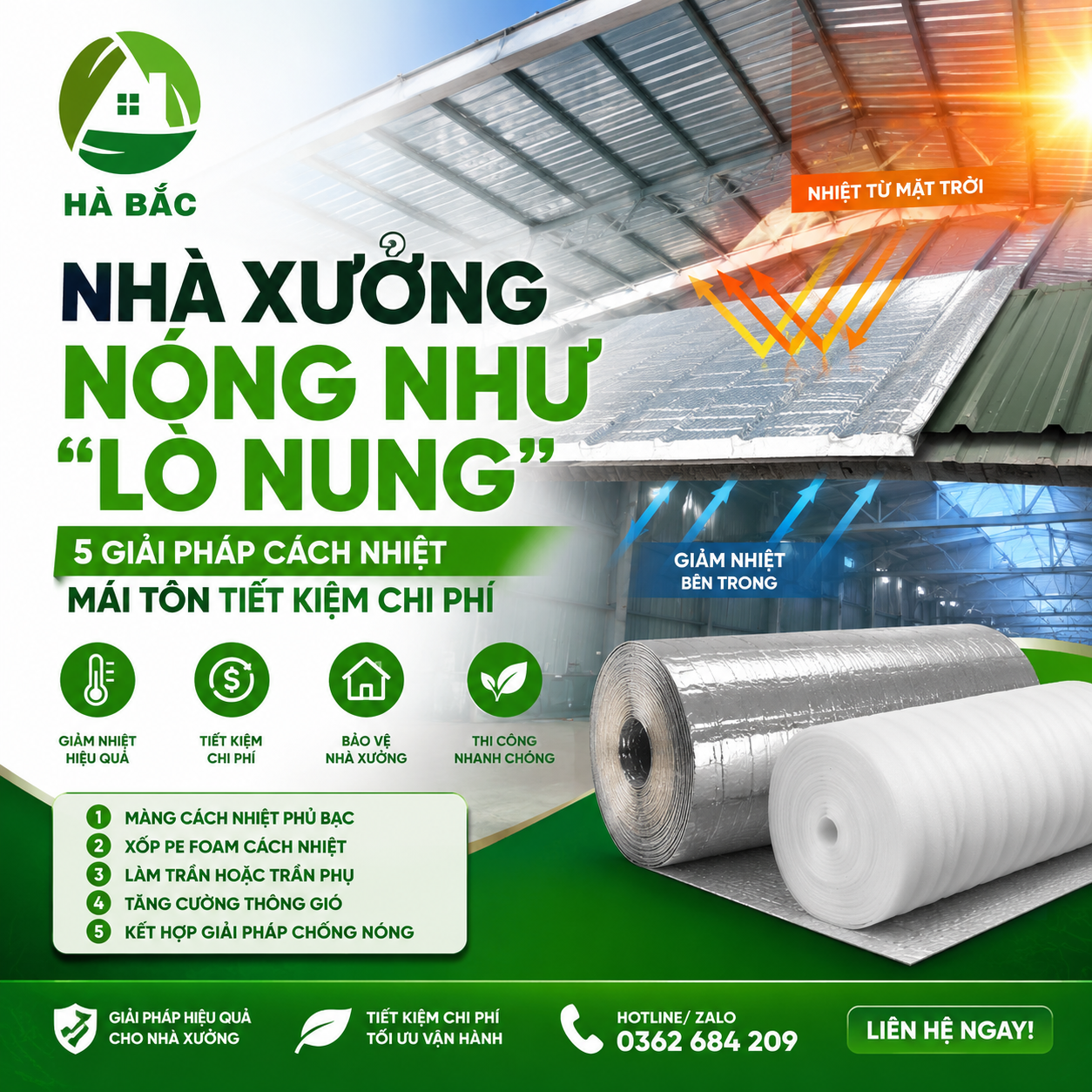 Giải pháp cách nhiệt mái tôn